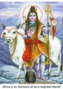 Shiva y su montura el toro sagrado Nandi